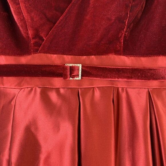 Bridess Velvet Satin Gown Size 6 Long Formal Wedding Bride Dress Slit Pockets - Picture 5 of 12